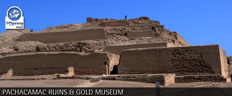 The temple at Pachacamac. The entire site is complex and extensive, an estimated 5 km2.