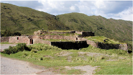 Puca Pucara (Red Fort) is located in the Archaeological Park of Sacsayhuaman near Cusco.