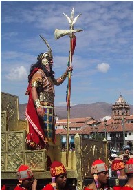 Actor at Inti Raymi portraying the Sapa Inca.