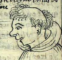 Drawing of Martín de Murúa by Felipe Guaman Poma de Ayala, Nueva Corónica folio 661v (1615)