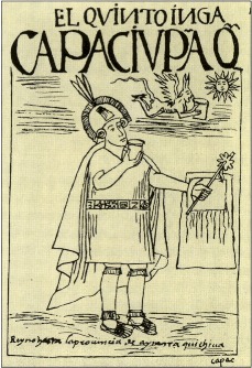 Capac Yupanqui, drawn by Felipe Guaman Poma de Ayala.